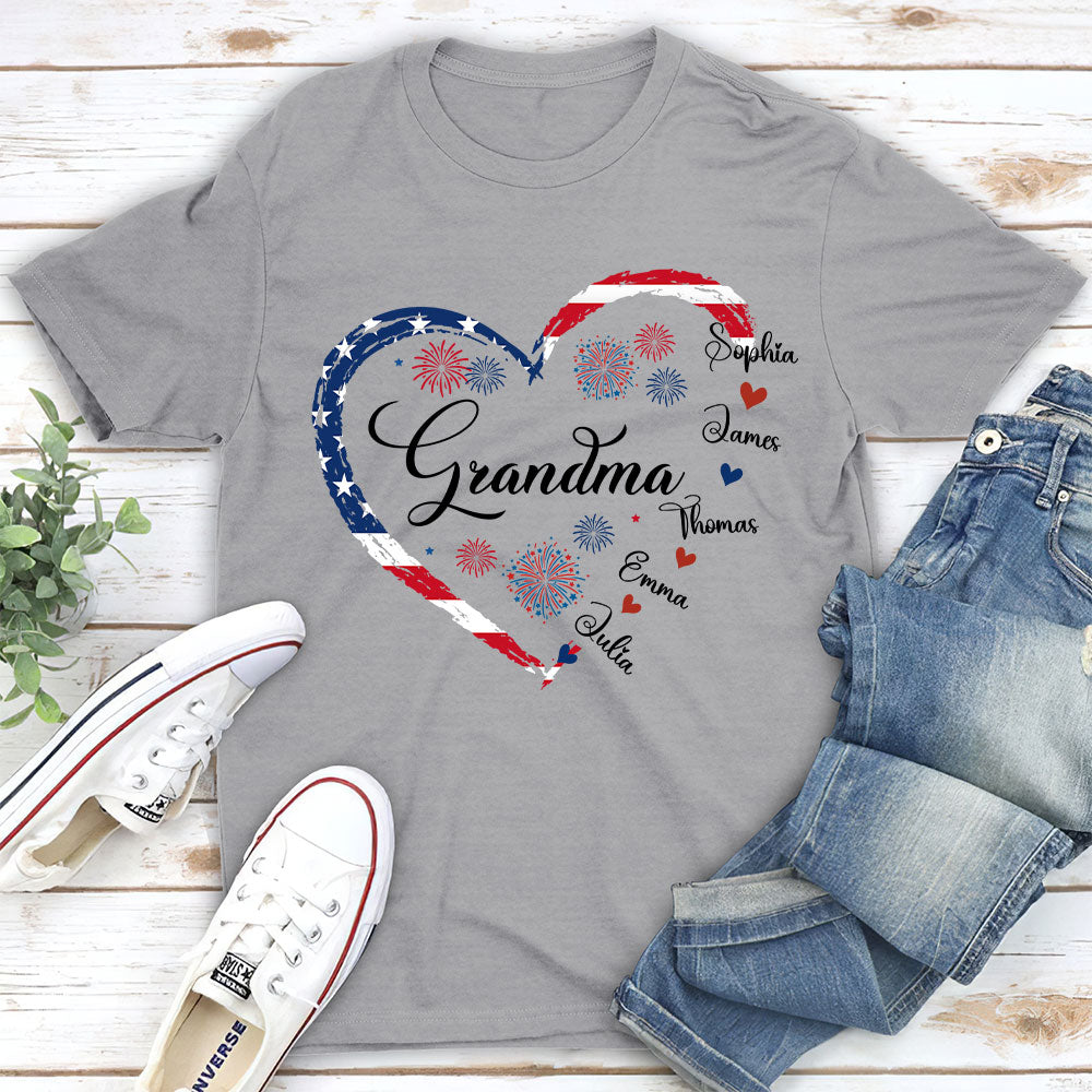 Custom Christmas & Birthday Gift for Grandma • Love Being Grandma 4th Of July - Personalized Shirt