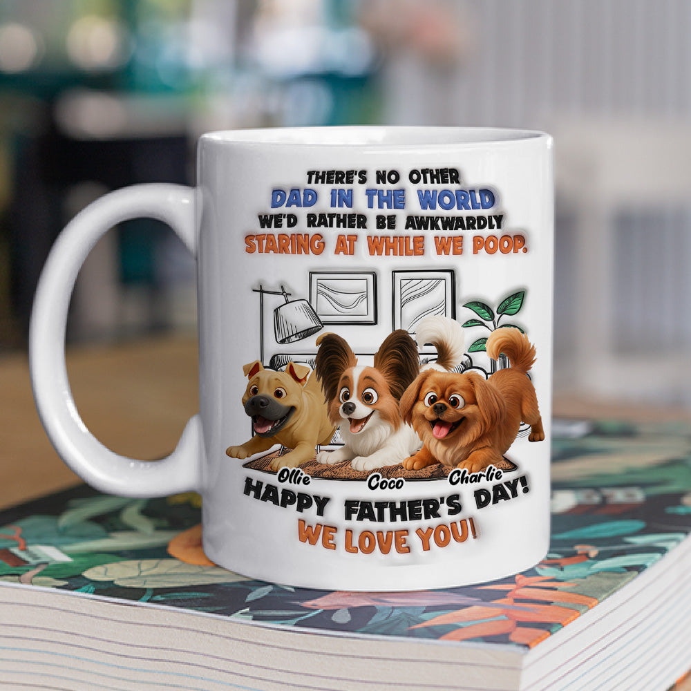 Custom Christmas & Birthday Keepsake Gift • Staring At While I Poop Funny Dog - Personalized 3D Inflated Effect Coffee Mug