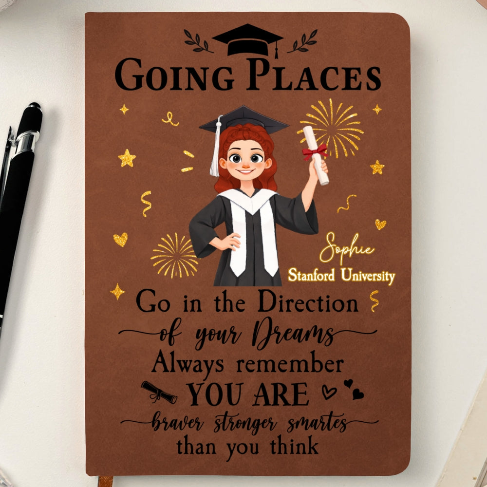 Graduation Journal Custom Name School Year For Children • Journey Complete - Personalized Leather Journal