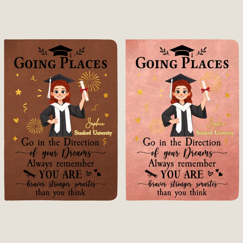 Graduation Journal Custom Name School Year For Children • Journey Complete - Personalized Leather Journal