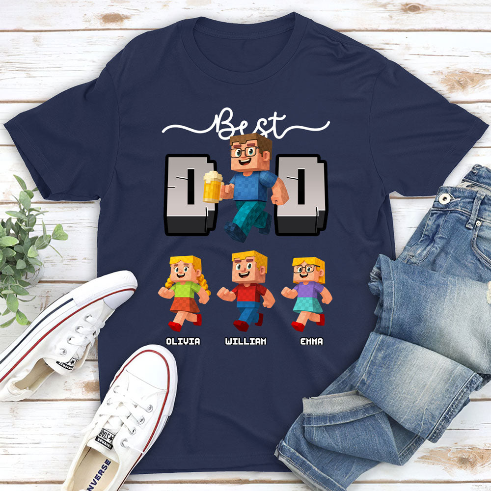 Custom Father's Day, Special Gift for Dad & Grandpa • Blocky Dad Love - Personalized Shirt