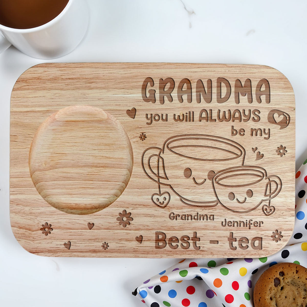 Grandma You Will Always Be My Best - Personalized Wooden Treat Board