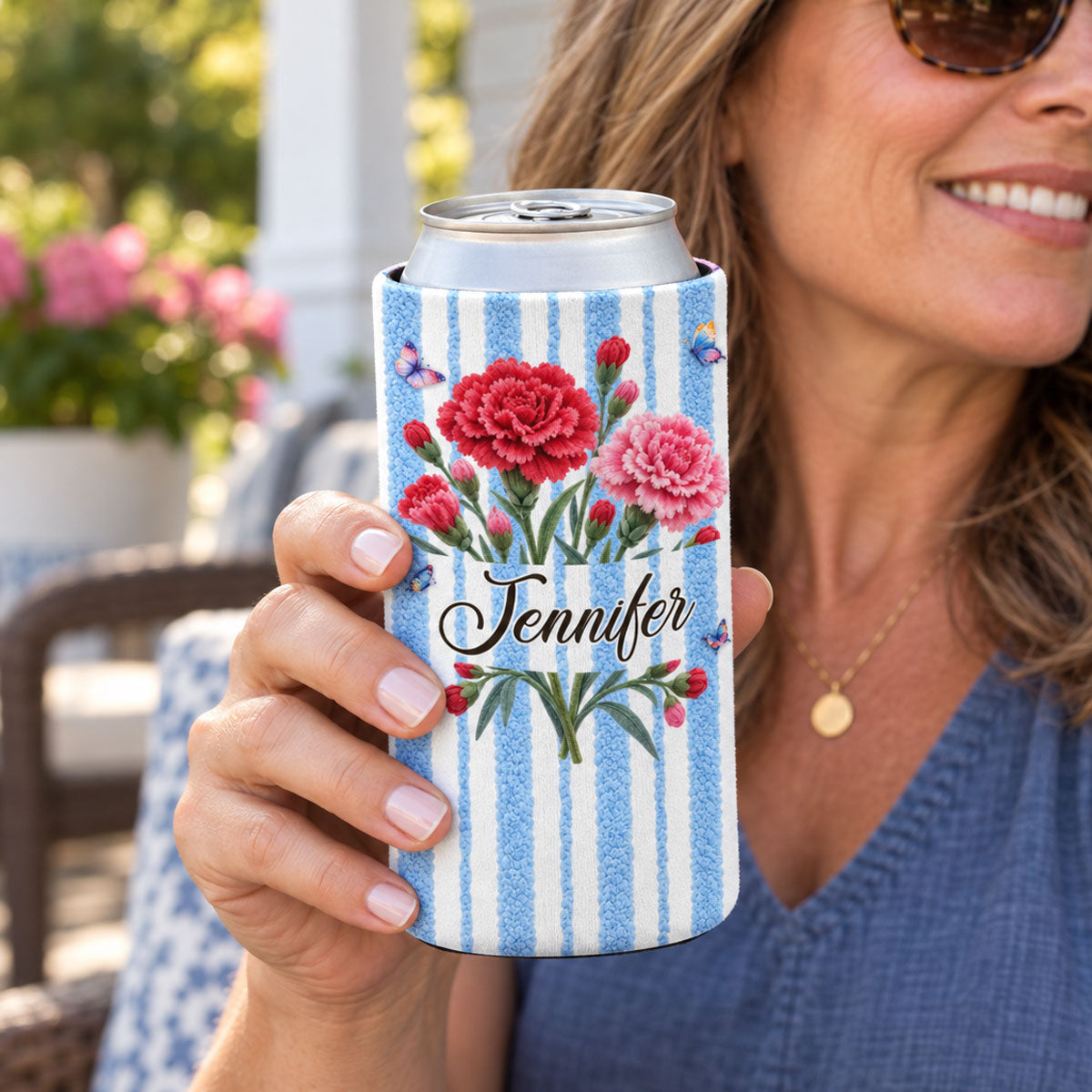 Flower For Her - Personalized Skinny Can Cooler