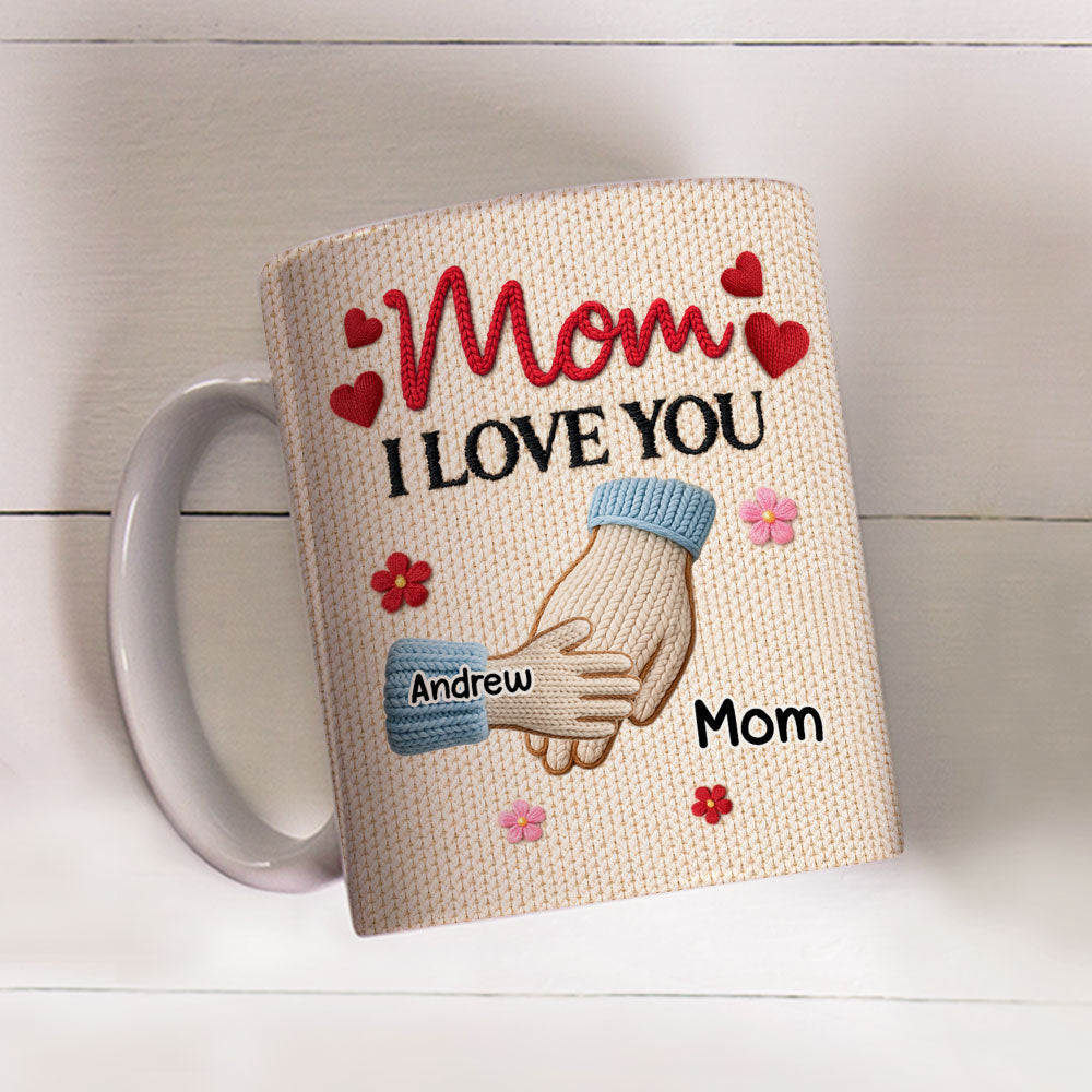 Custom Mother's Day Gift for Mom & Grandma • Hands Holding - Personalized Coffee Mug