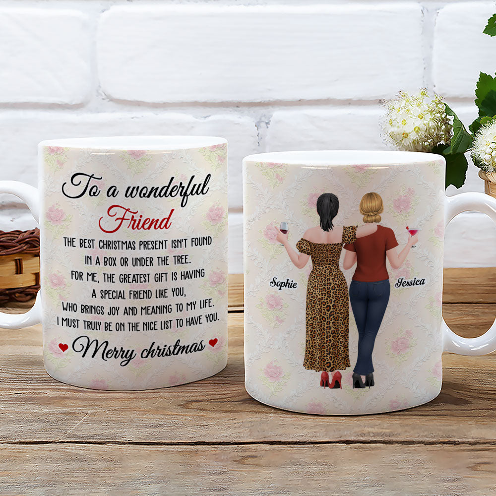 Custom Best Friend, Christmas & Birthday Friendship Keepsake Gift • To My Wonderful Friend - Personalized Coffee Mug