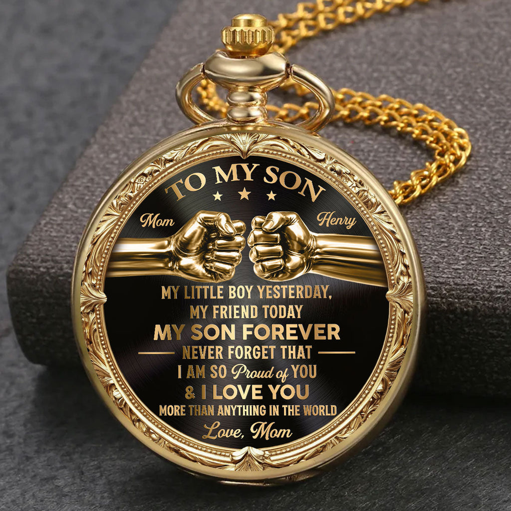 My Son Forever - Personalized Print Pocket Watch