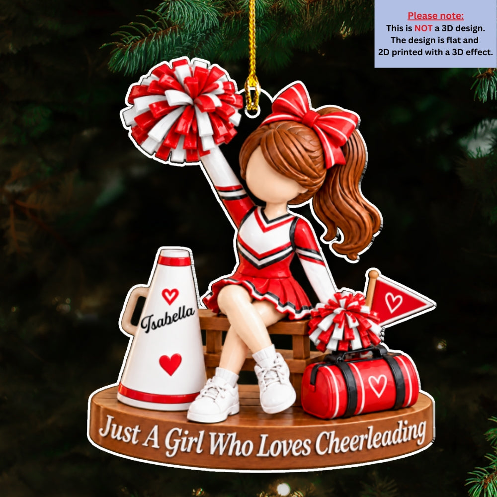 Born To Cheer With Heart - Personalized Acrylic Ornament