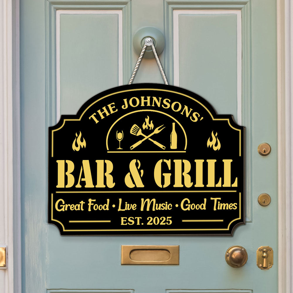 Custom Family Summer Backyard, Patio & Porch Decor • Great Time At Backyard - Personalized Wood Sign