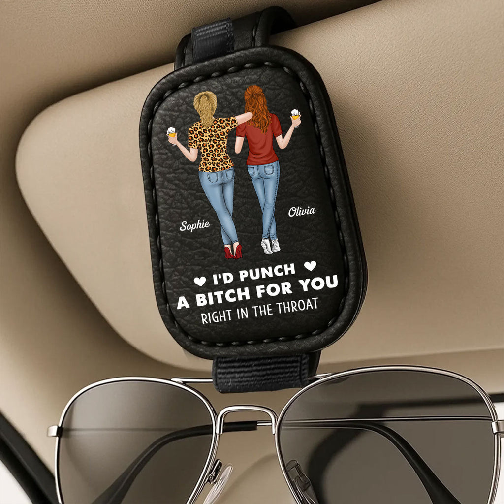 I'd Punch For You - Personalized Sunglasses Holder For Car Visor