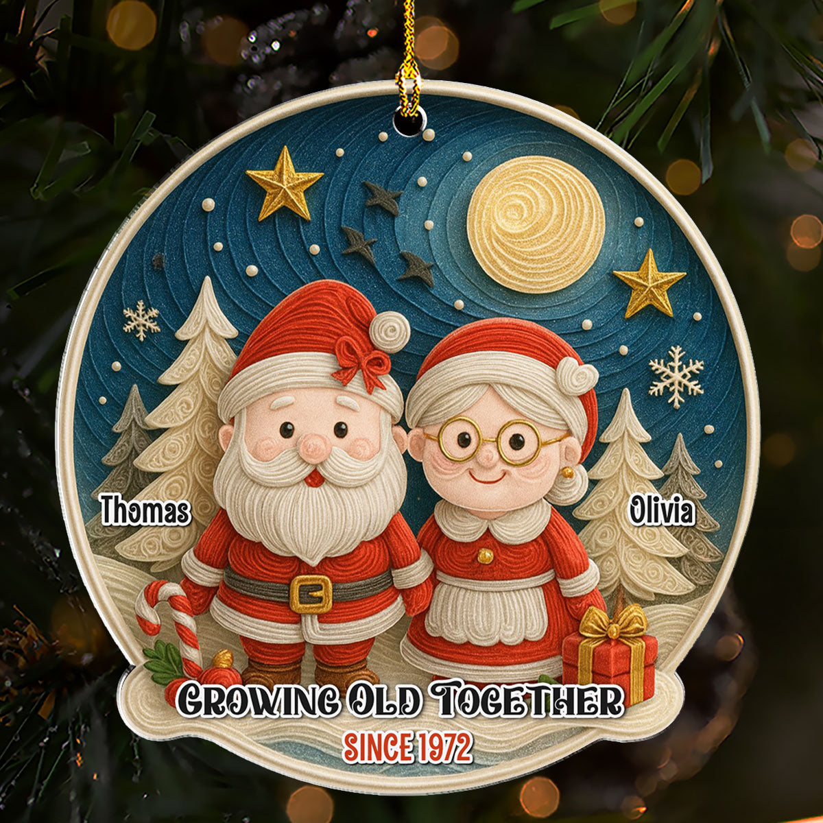 Custom Couple Christmas Ornament, Anniversary Gift •  Winter Wonderland 2025 - Personalized Acrylic Ornament