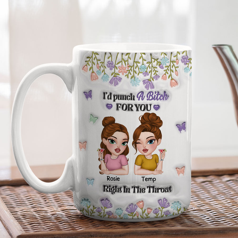 Custom Best Friend, Christmas & Birthday Friendship Keepsake Gift • Bestie Slay Forever - Personalized 3D Inflated Effect Mug