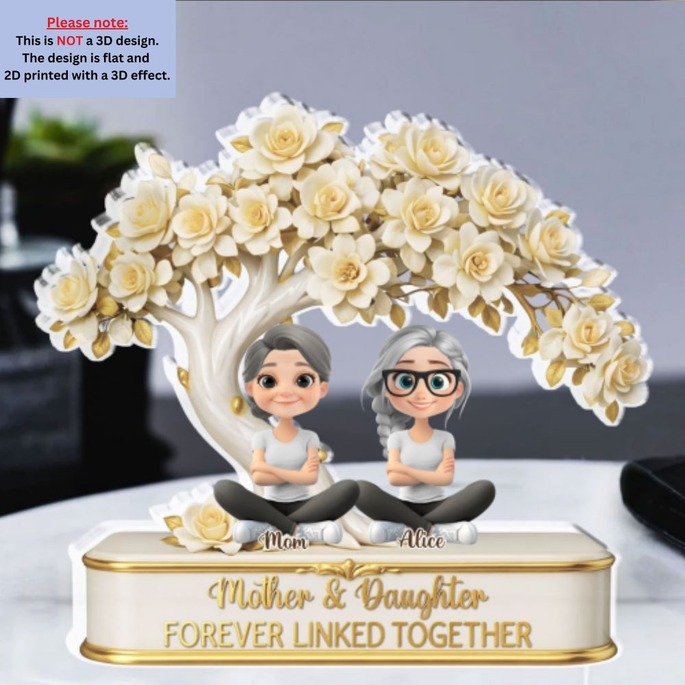 Custom Mother's Day Decor, Gift for Mom & Grandma • Mom And Daughters - Personalized Acrylic Plaque