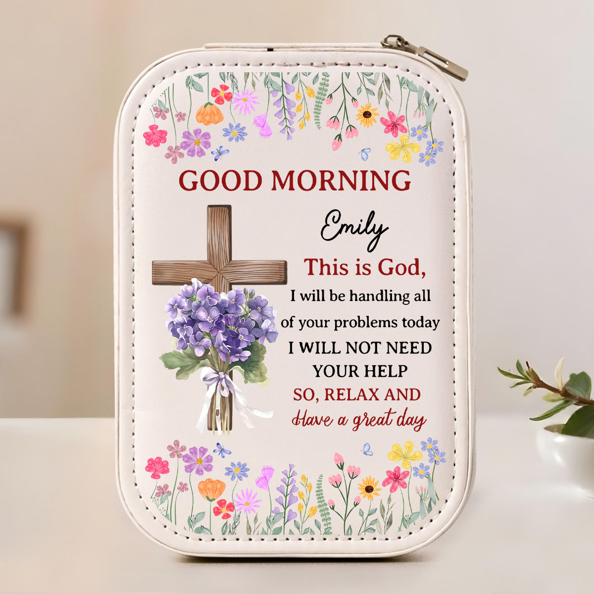 Good Morning This Is God - Personalized Jewelry Box With LED Mirror