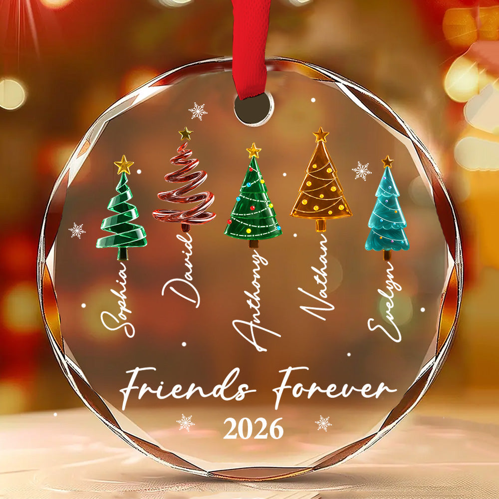 Custom Family Ornament, Christmas Gift for Family Members •  Custom Family Ornament, Christmas Gift for Family Members • Season Love Family - Personalized Glass Ornament