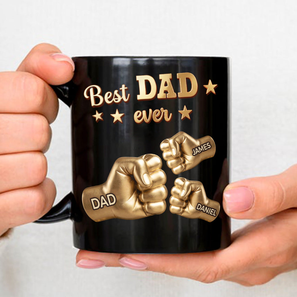 Custom Father's Day, Special Gift for Dad & Grandpa • Gold Best Dad - Personalized Coffee Mug