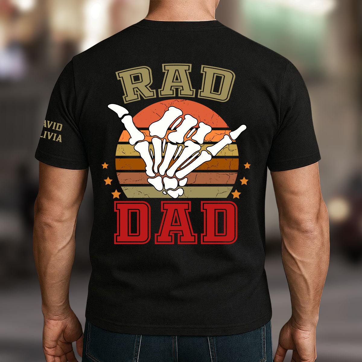 Custom Father's Day, Special Gift for Dad & Grandpa • Rad Dad - Personalized Shirt With Design On Sleeve