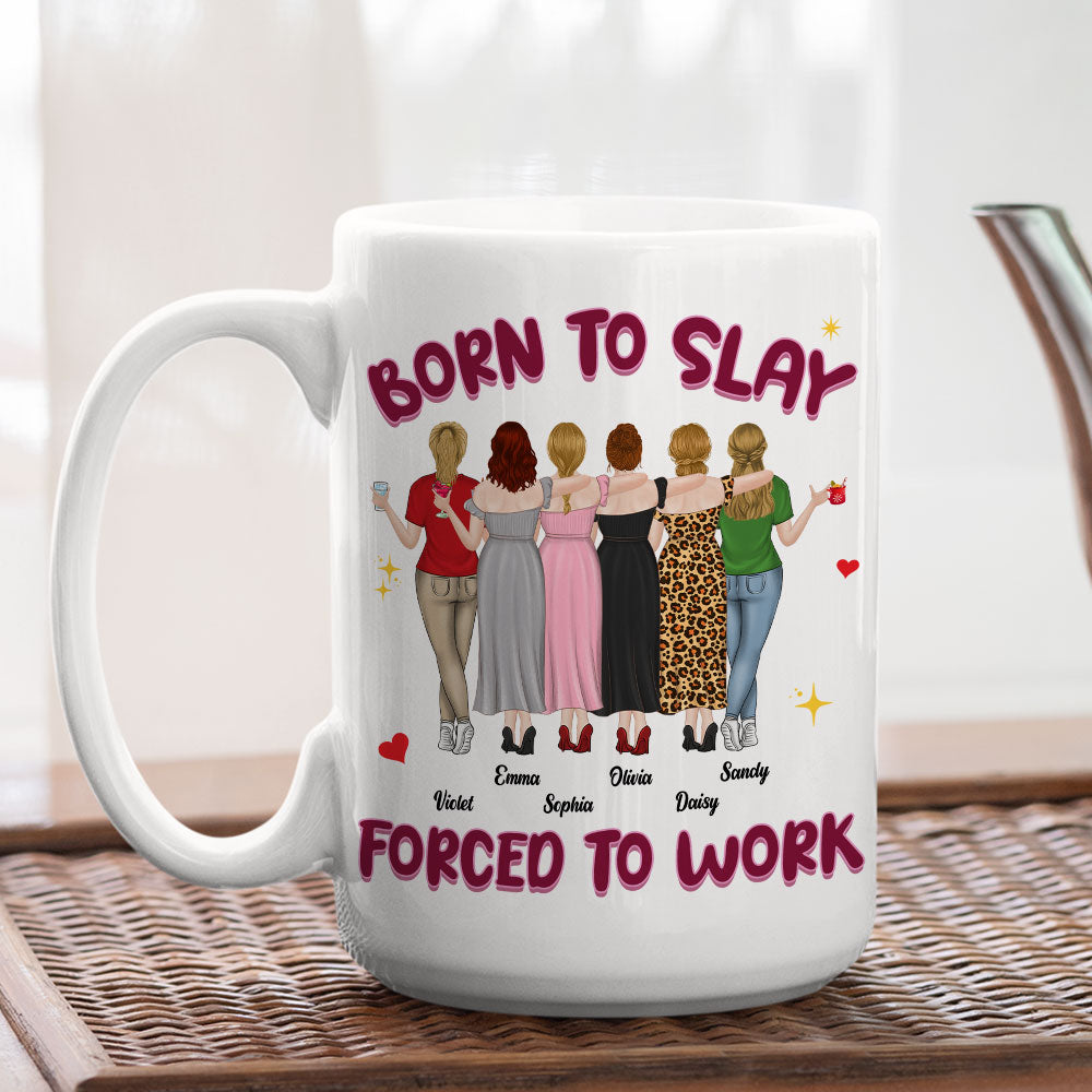 Custom Coworker, Christmas & Birthday Team Appreciation Gift • Destined To Shine, Trapped In Grind - Personalized Coffee Mug