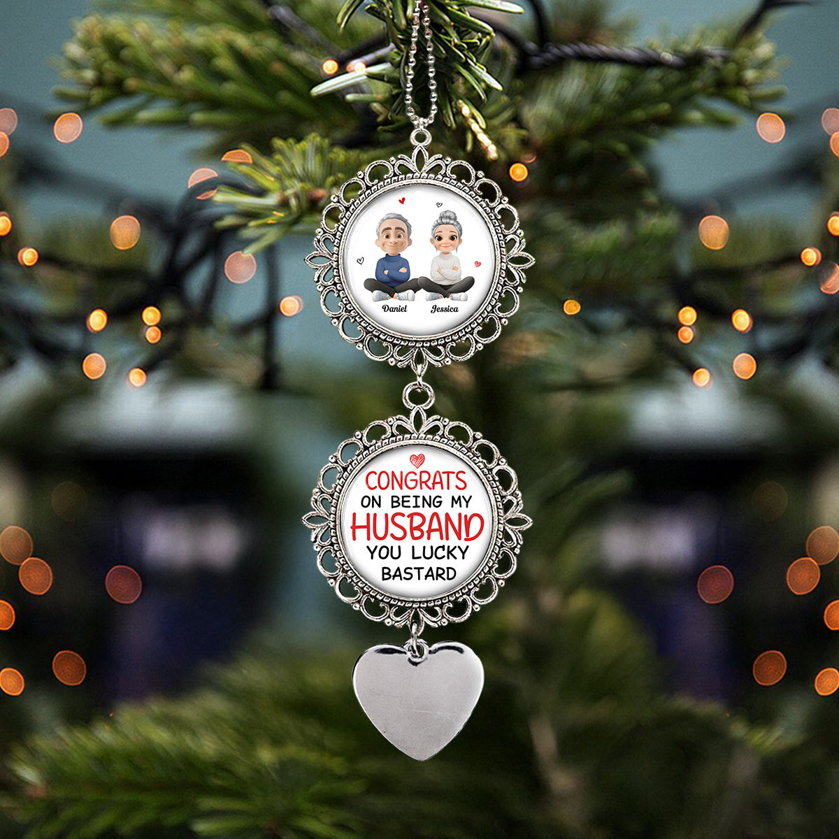 Custom Keepsake Christmas Ornament •  Congrats On Being My Husband - Personalized Charming Ornament