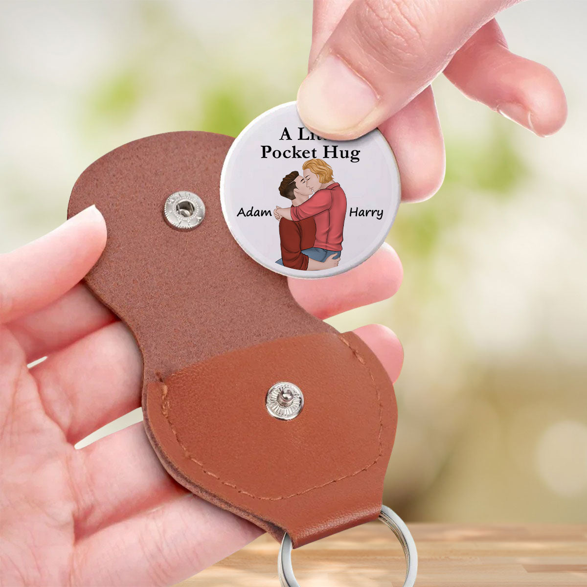 Custom Coin Keychain for Husband, Couple Anniversary Valentine's Day Gifts • Love You Now And Always Ver 2 - Personalized Pocket Hug