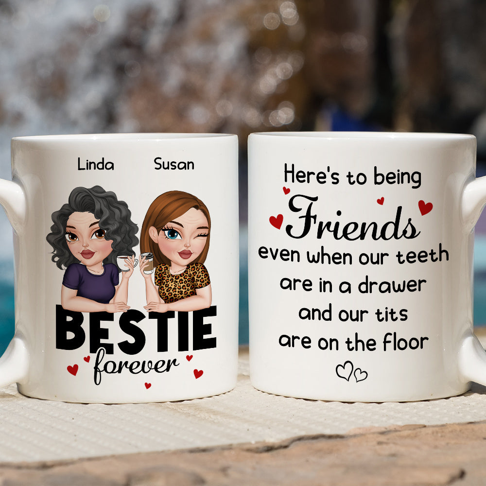 Custom Best Friend, Christmas & Birthday Friendship Keepsake Gift • Here Is To Being Friends - Personalized Coffee Mug