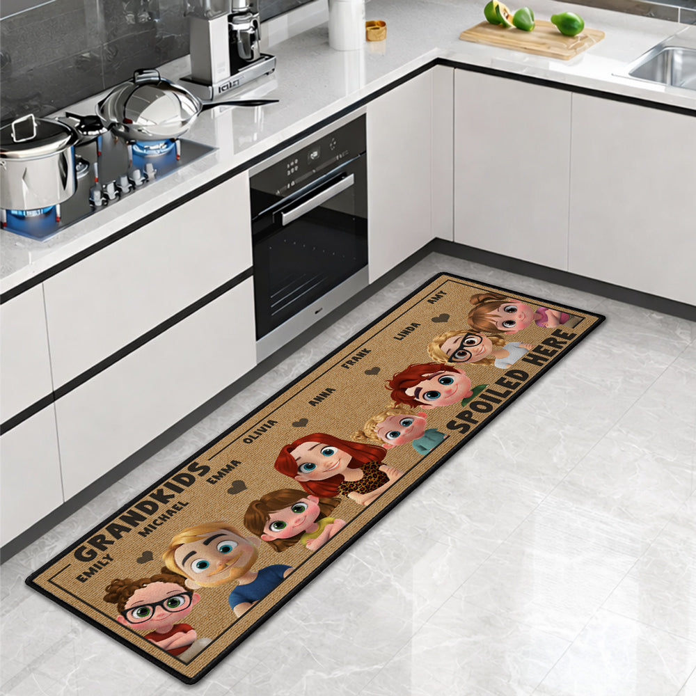 Custom Names Rug, Christmas Birthday Gift For Granddaughter Grandson • Grandkids Fill Our Hearts - Personalized Runner Rug