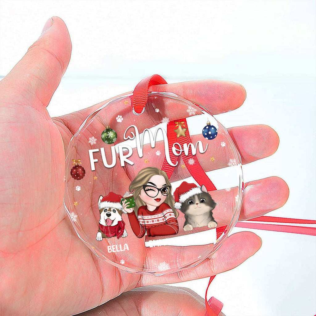 Custom Keepsake Christmas Ornament •  Fur Mom - Personalized Glass Ornament