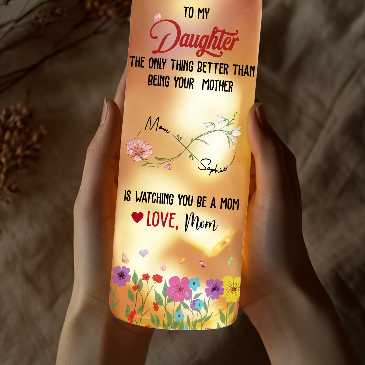 Watching You Being A Mom - Personalized Bottle Lamp