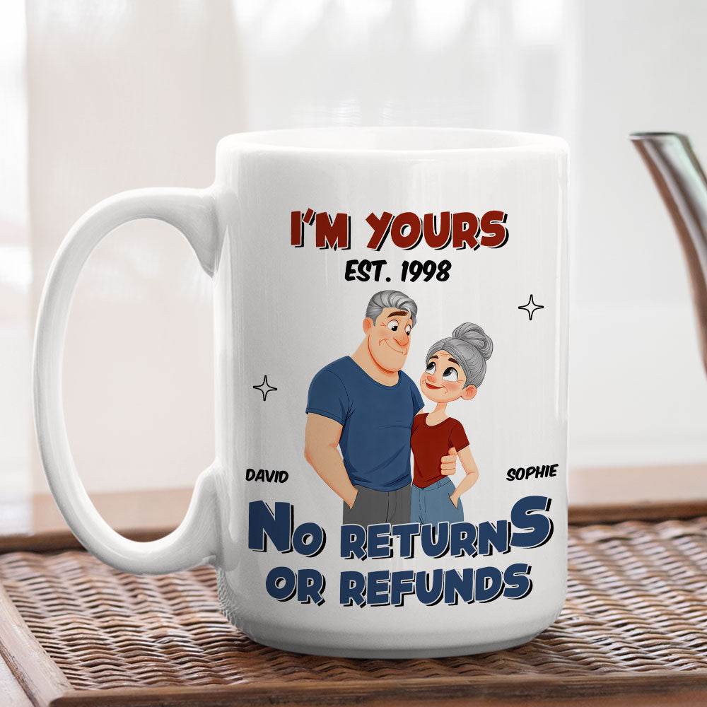Custom Anniversary Keepsake Gifts For Couple • No Refund Cartoon - Personalized Coffee Mug