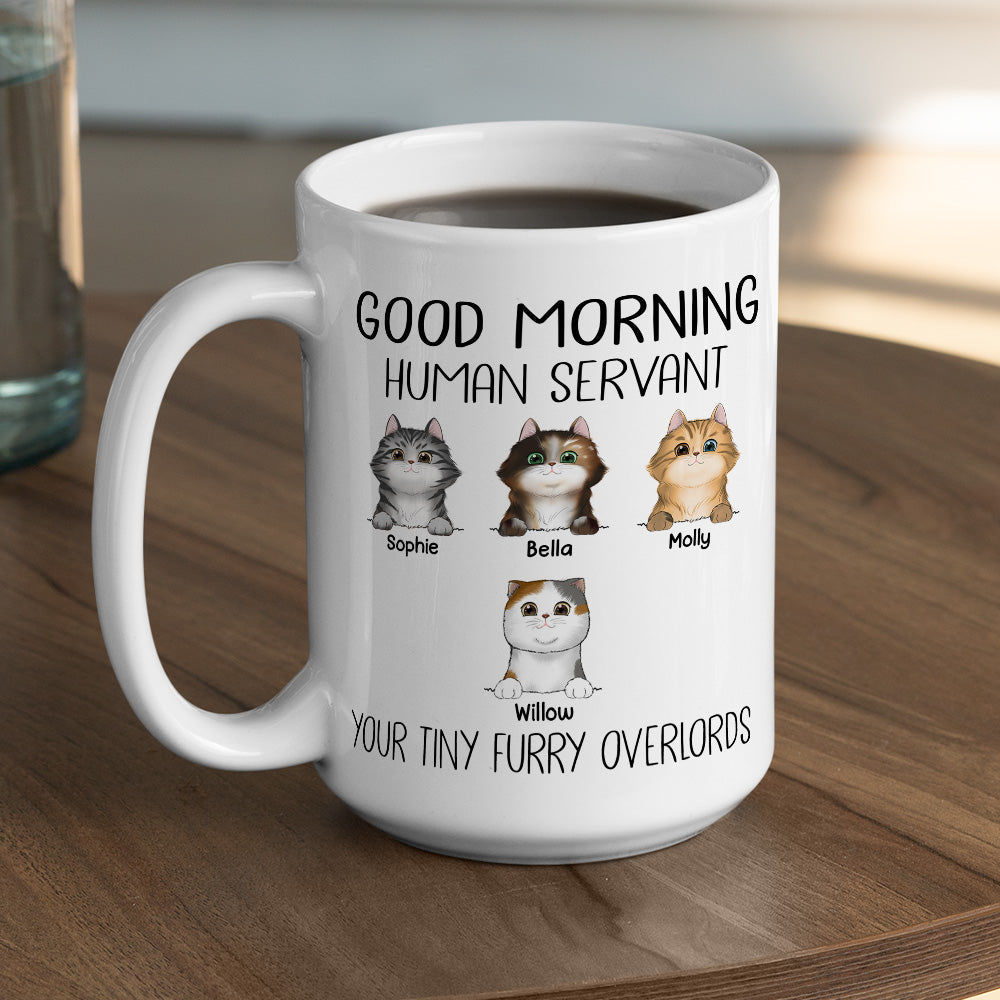 Custom Christmas & Birthday Keepsake Gift • Good Morning Human Servant - Personalized Coffee Mug