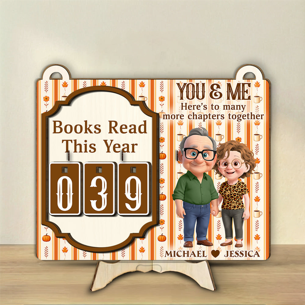 Here Is To Many More Chapters Together - Personalized Tracker Sign