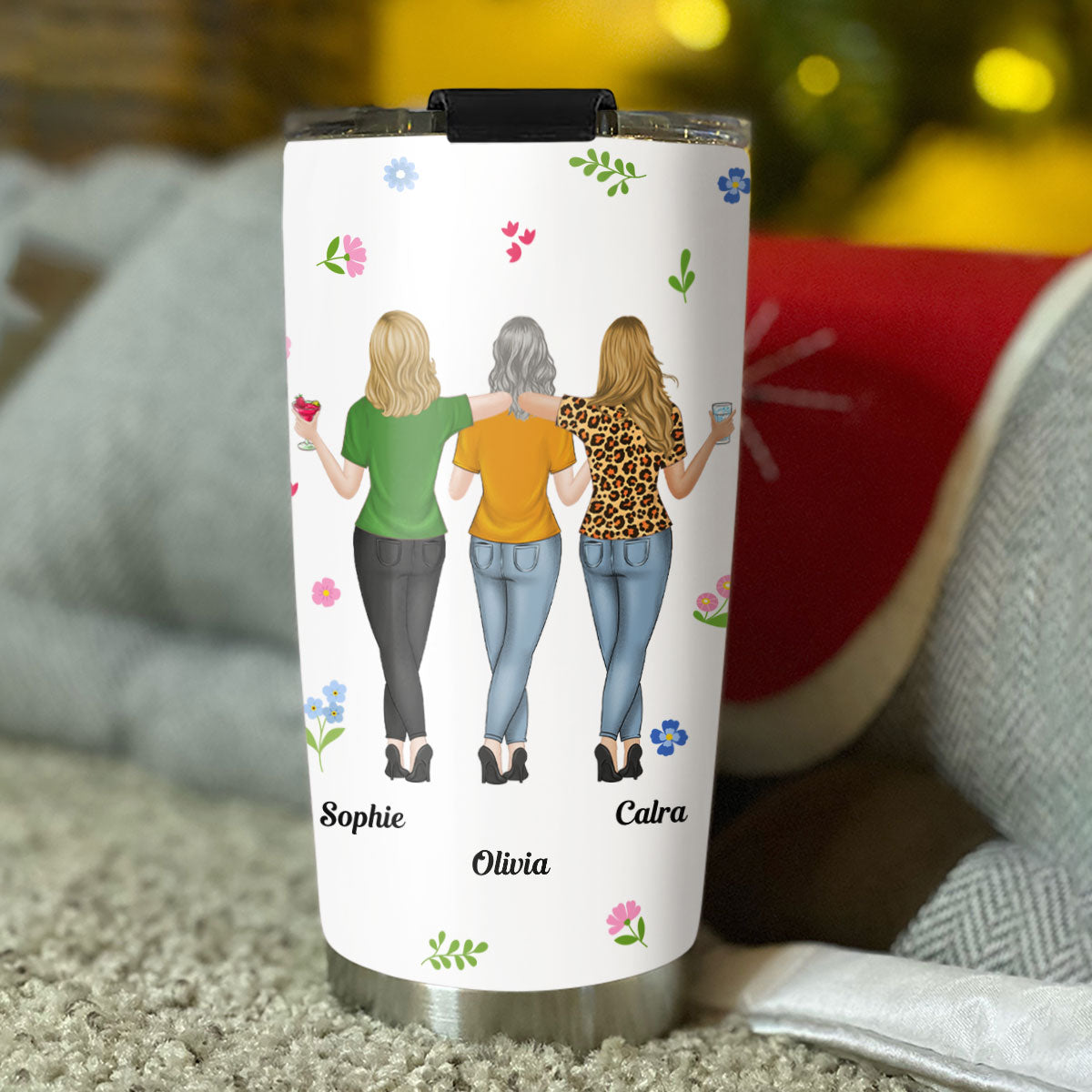 Custom Christmas Birthday Gifts For Best Friend • Punch Bitch Besties - Personalized Tumbler