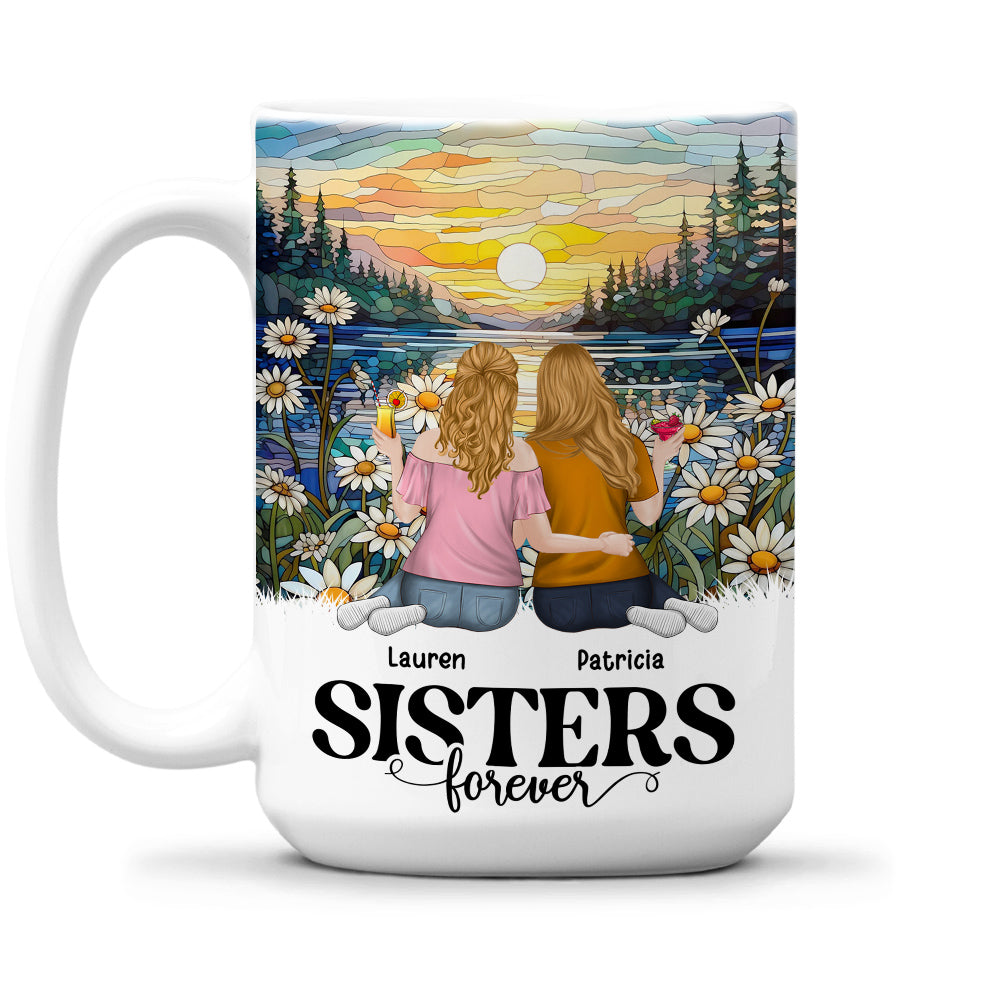 Custom Best Friend, Christmas & Birthday Friendship Keepsake Gift • Sisters Forever - Personalized Coffee Mug