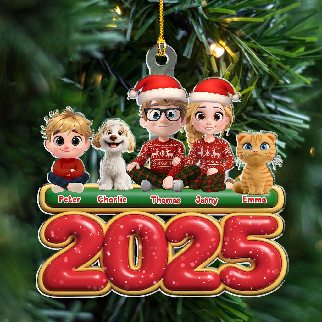 Custom Family Ornament, Christmas Gift for Family Members •  We And Our Kids Pet Version - Personalized Acrylic Ornament