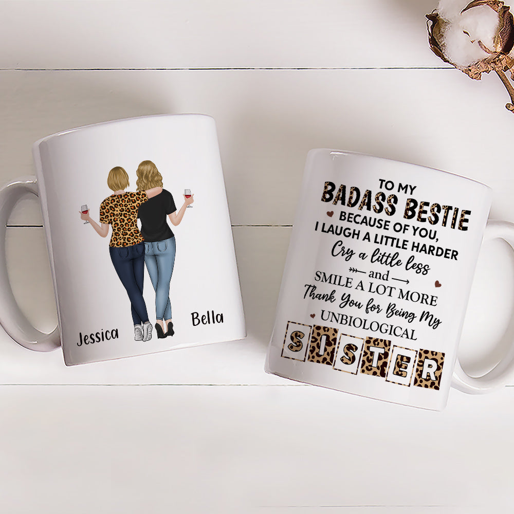 Custom Best Friend, Christmas & Birthday Friendship Keepsake Gift • Because Of You Bestie - Personalized Coffee Mug