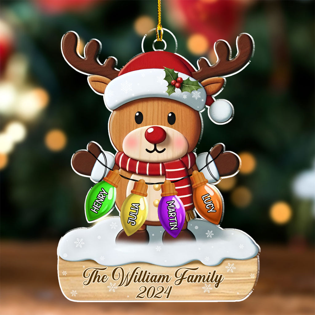 Custom Family Ornament, Christmas Gift for Family Members •  Family Bulb - Personalized Acrylic Ornament