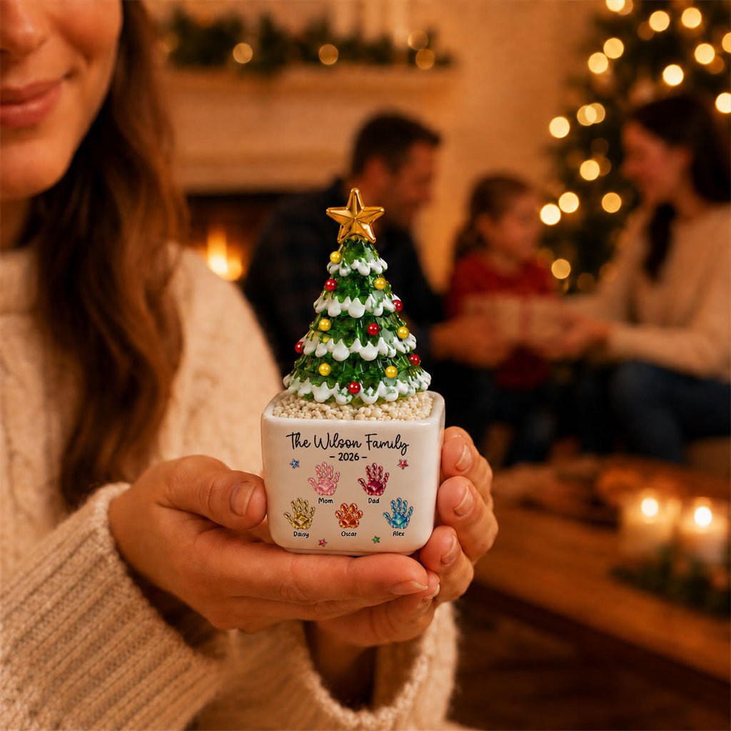 Family Stocking - Personalized Glass Christmas Tree