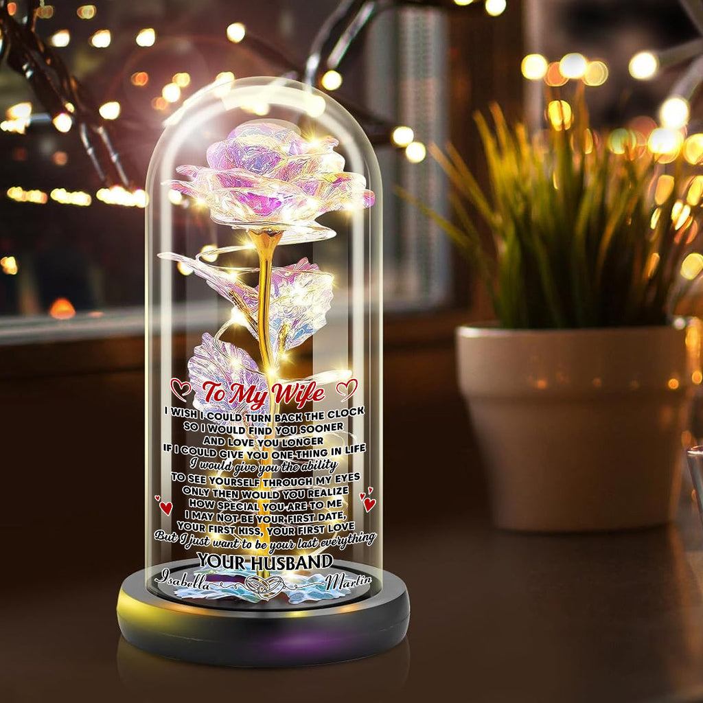 I Wish I Could Turn Back The Clock - Personalized Sparkly Rose