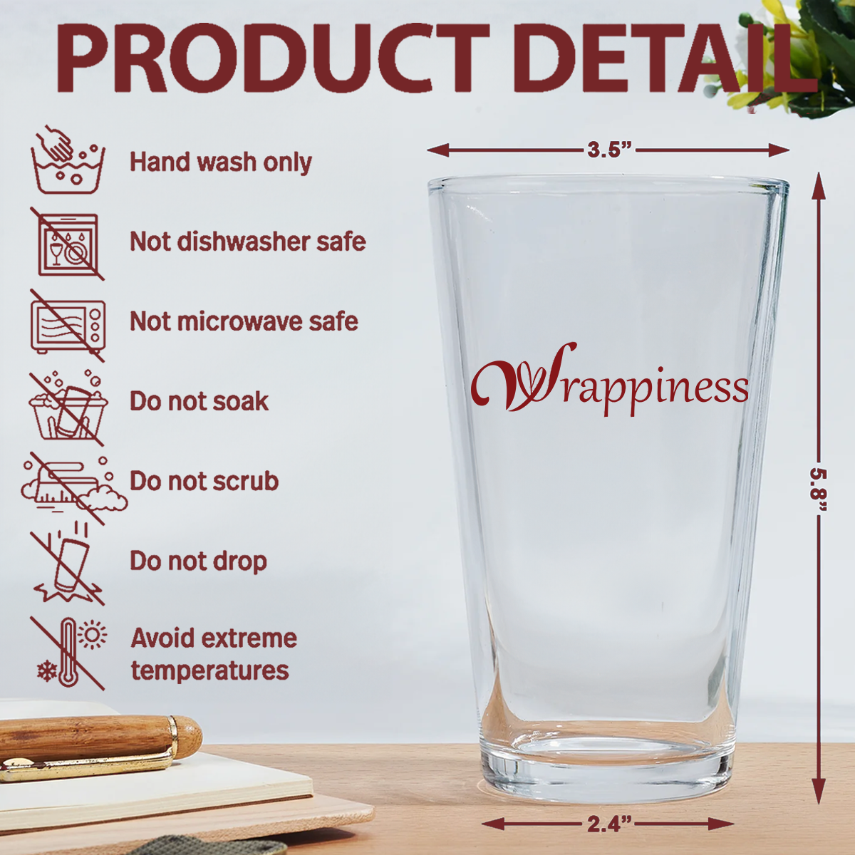 To Dad From The Reason You Drink - Personalized Beer Glass