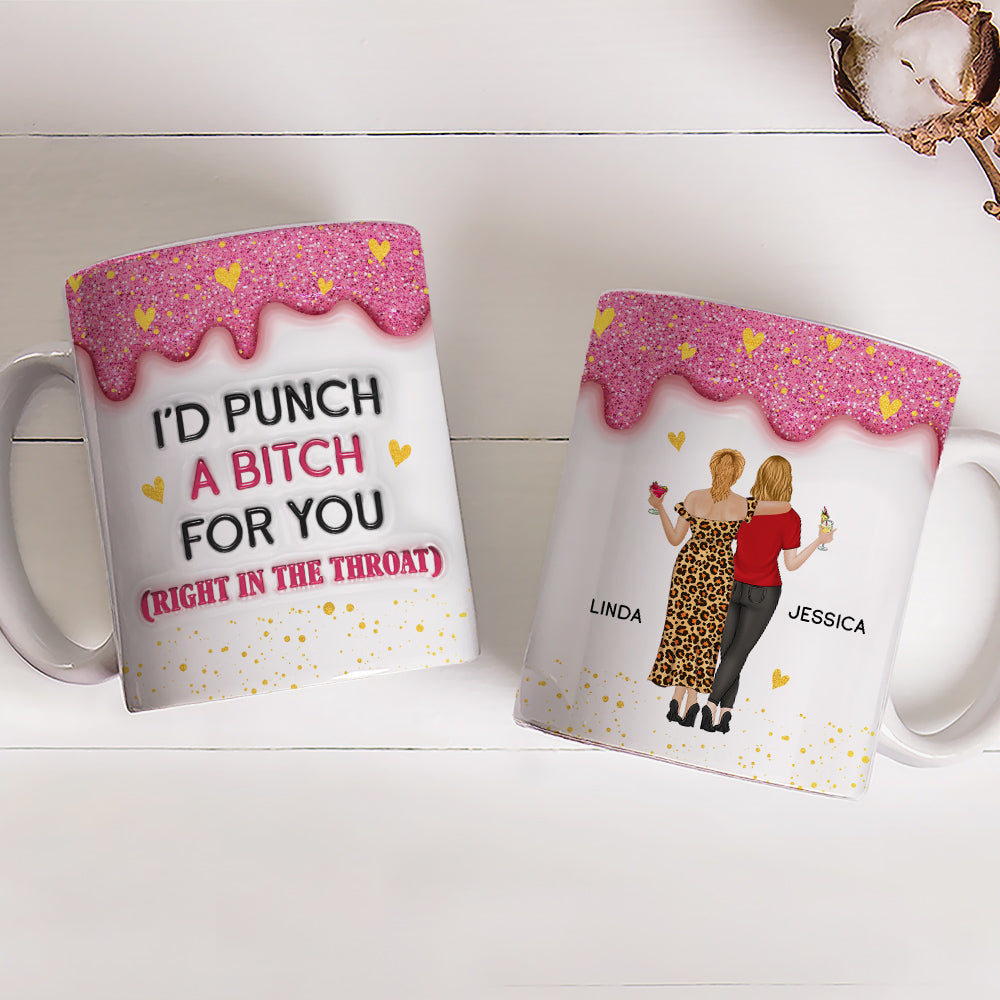Custom Best Friend, Christmas & Birthday Friendship Keepsake Gift • Twinkle Bestie Glitter - Personalized 3D Inflated Effect Mug