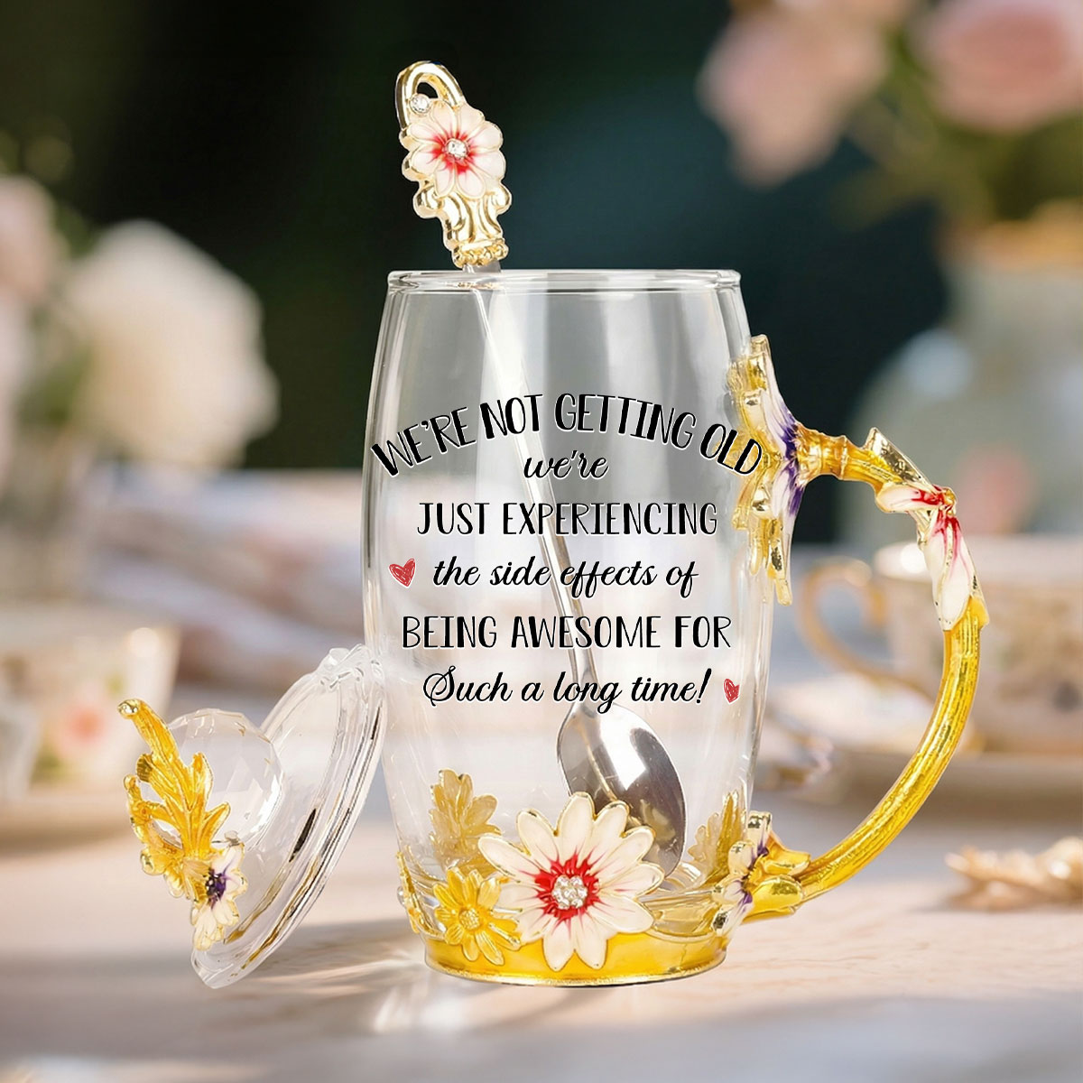Not Getting Old - Personalized 14OZ Flower Tea Cup