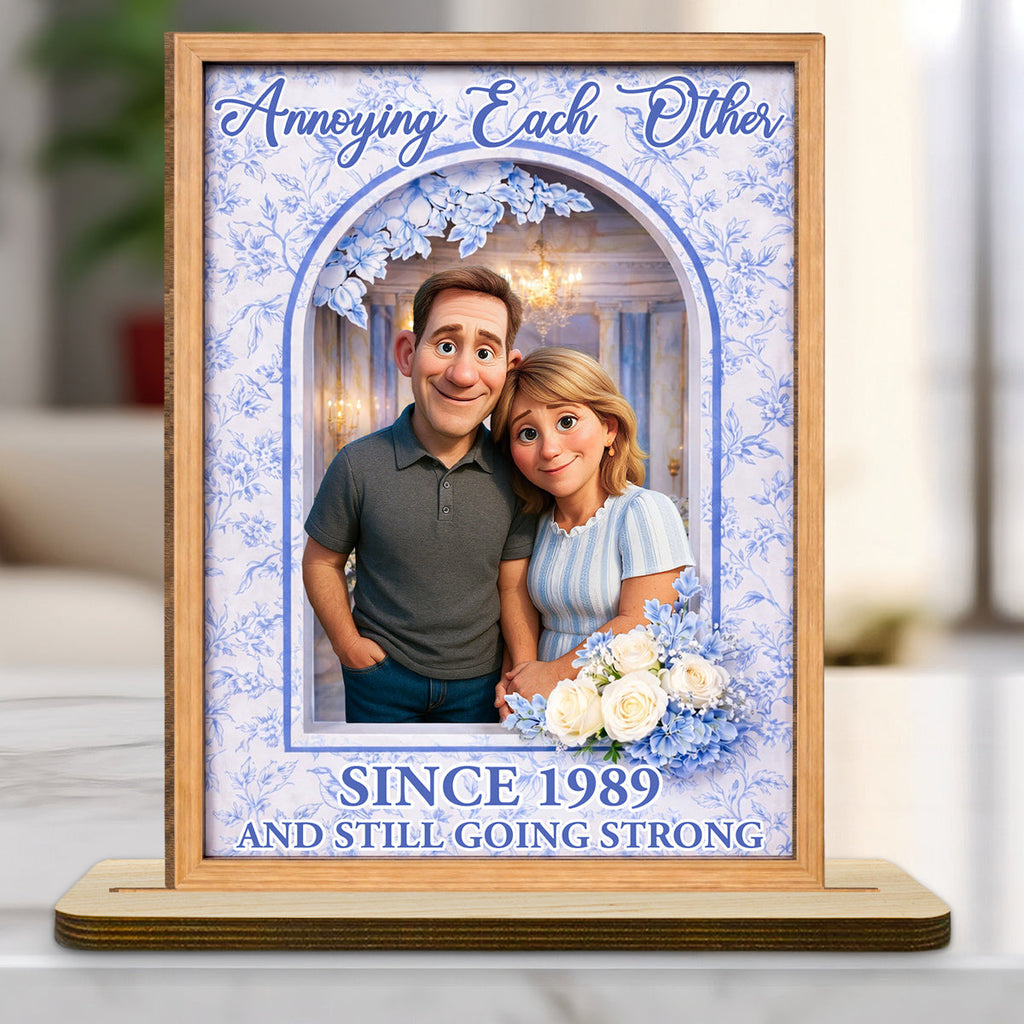 Custom Decor for Wife, Gift for Her • Our Love Our Journey - Personalized 2-Layer Wood Plaque With Flat Base