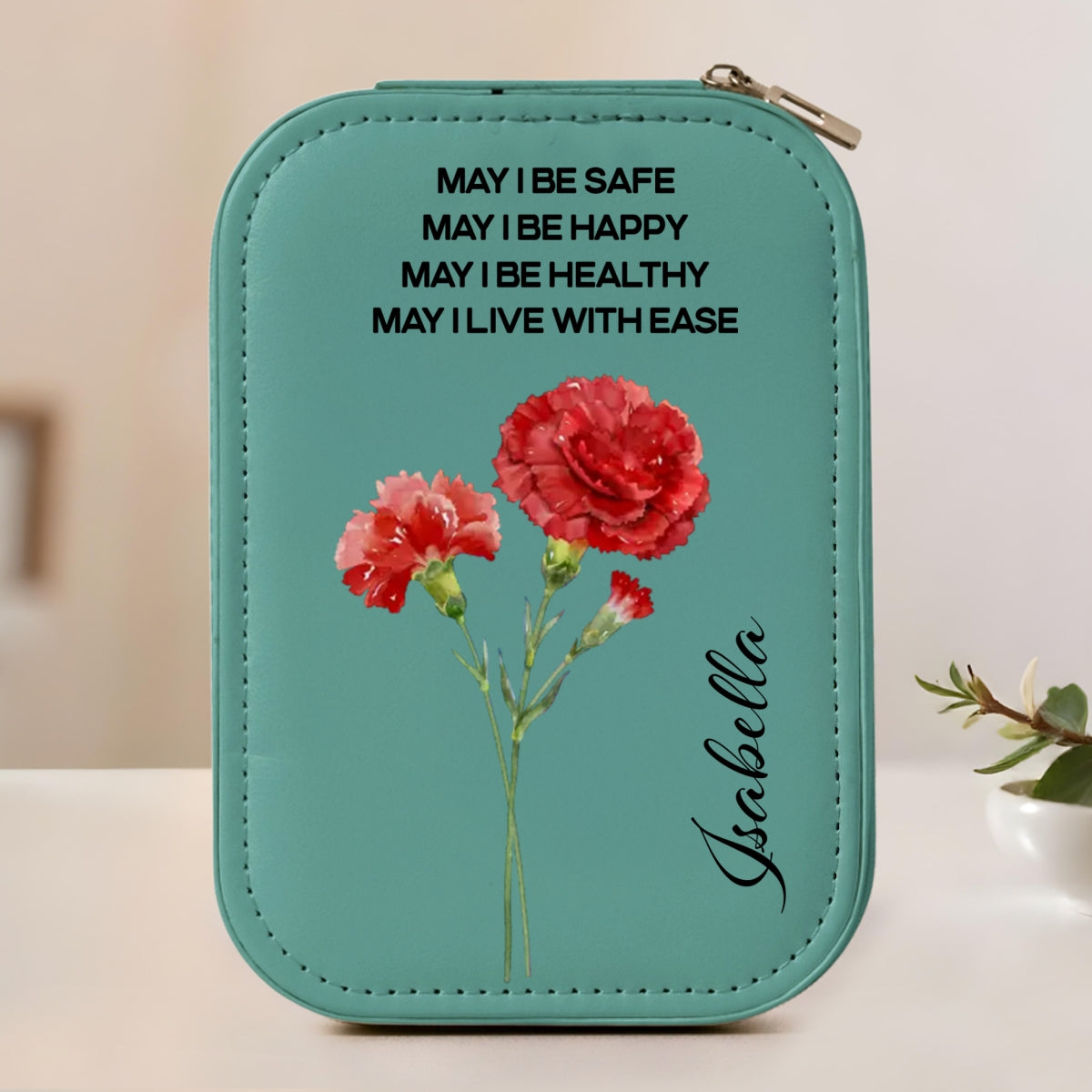 May I Live With Ease - Personalized Jewelry Box With LED Mirror