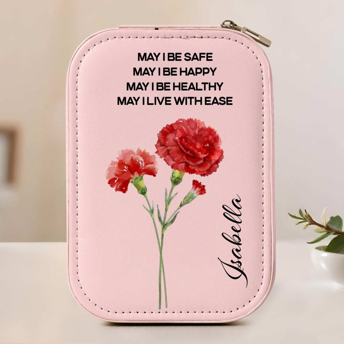 May I Live With Ease - Personalized Jewelry Box With LED Mirror