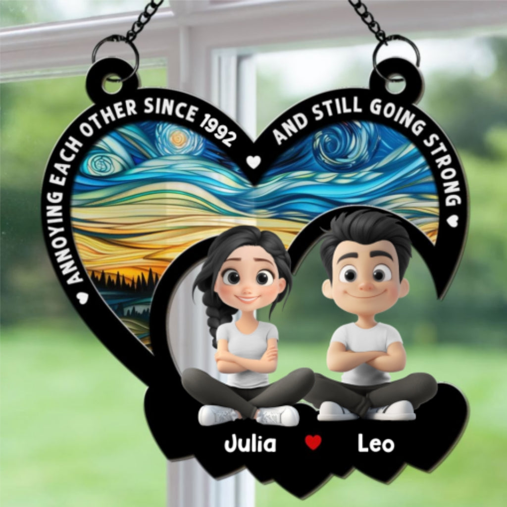 Custom Hanging Decor, Birthday Housewarming Gift • Forever With You - Personalized Suncatcher