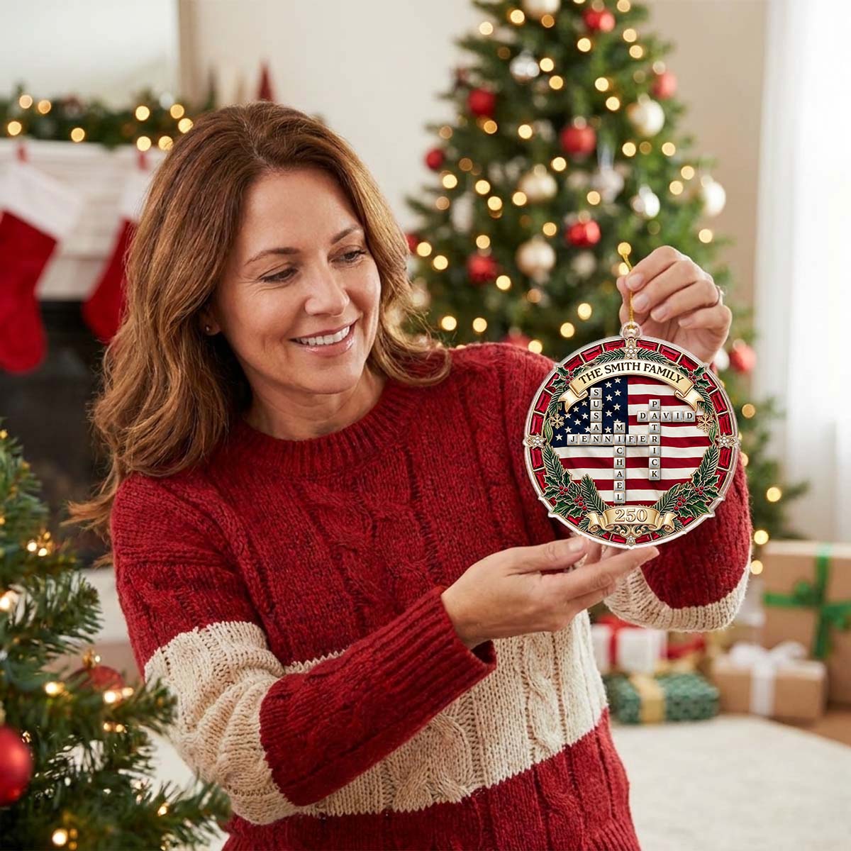 Custom Keepsake Christmas Ornament •  Special Names Crossword - Personalized Acrylic Ornament