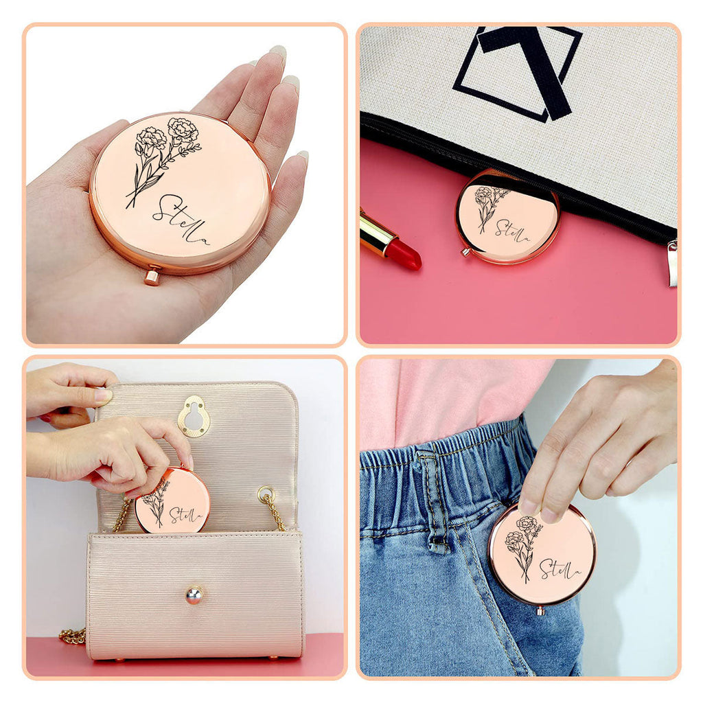 Every Best Friend Is A Special Flower - Personalized Compact Mirror