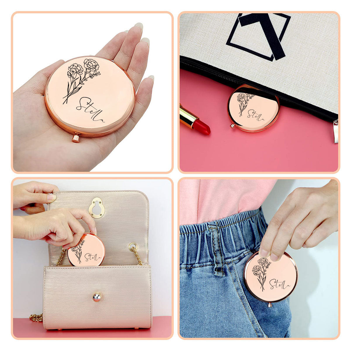 Every Best Friend Is A Special Flower - Personalized Compact Mirror