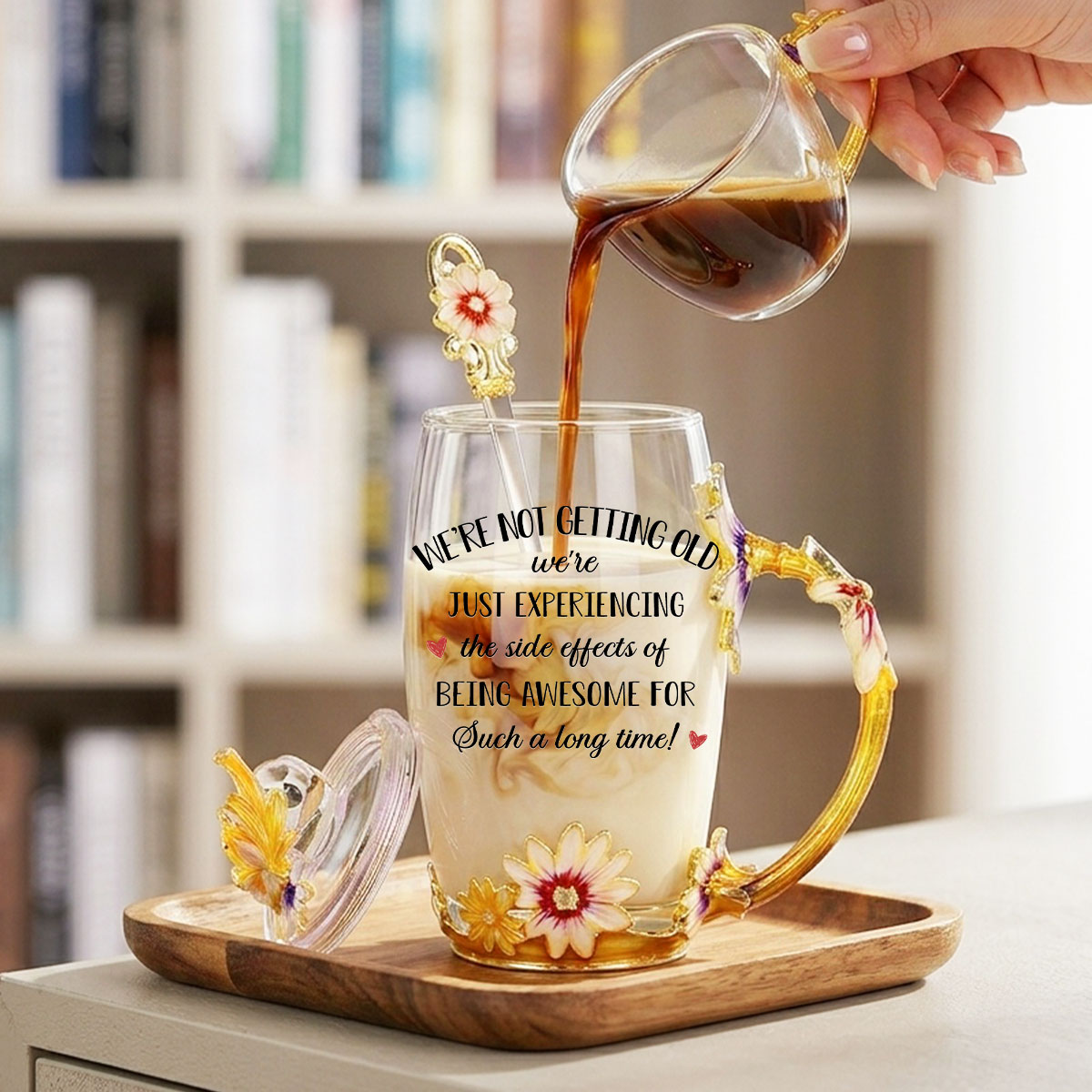 Not Getting Old - Personalized 14OZ Flower Tea Cup