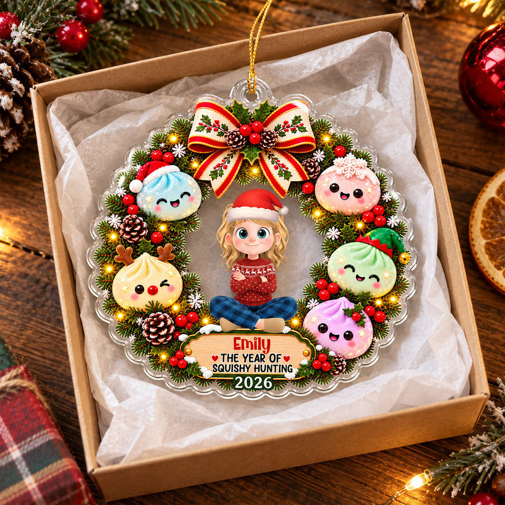 Custom Family Ornament, Christmas Gift for Family Members •  Cute Dumpling For Christmas - Personalized Acrylic Ornament