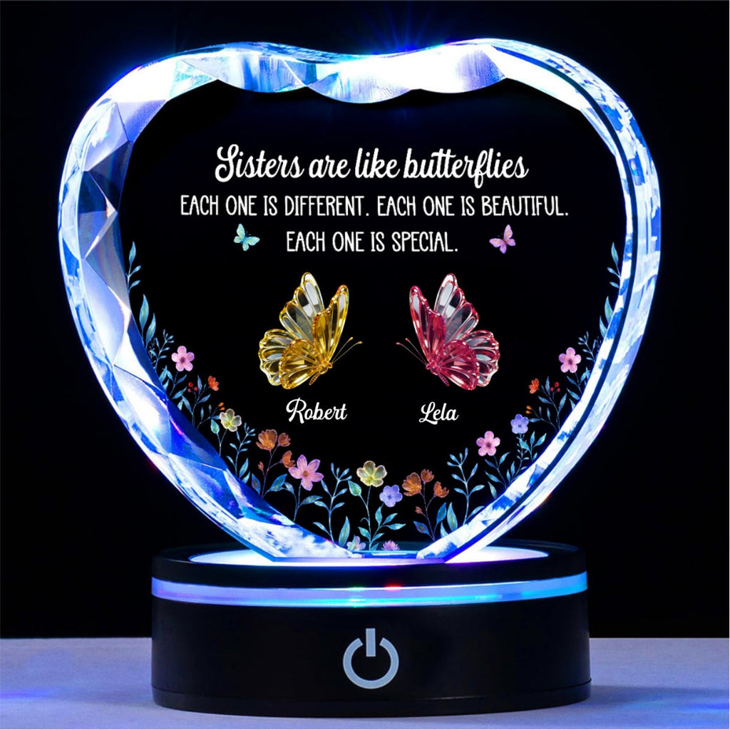 Festive Sister Love - Personalized Crystal Led Light